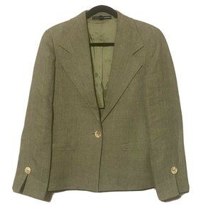 Linda Allard Ellen Tracy Women's 100% Linen Green